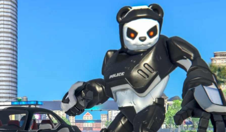 警察熊猫机器人插图(1)