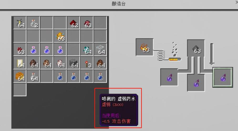 我的世界中怎么酿造力量药水(我的世界喷溅药水怎么做)