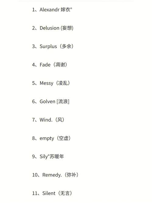 情侣名简短一对(英语名字网名寓意大全)